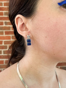 Lapis Inlay Earrings | block