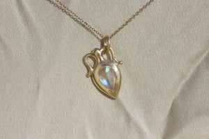 MOONSTONE | DIAMOND AMPHORA PENDANT