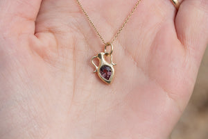 MAUVE GARNET AMPHORA PENDANT