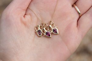 MAUVE GARNET AMPHORA PENDANT