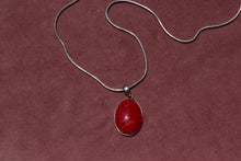 Load image into Gallery viewer, Coral Pendant + Snake Chain